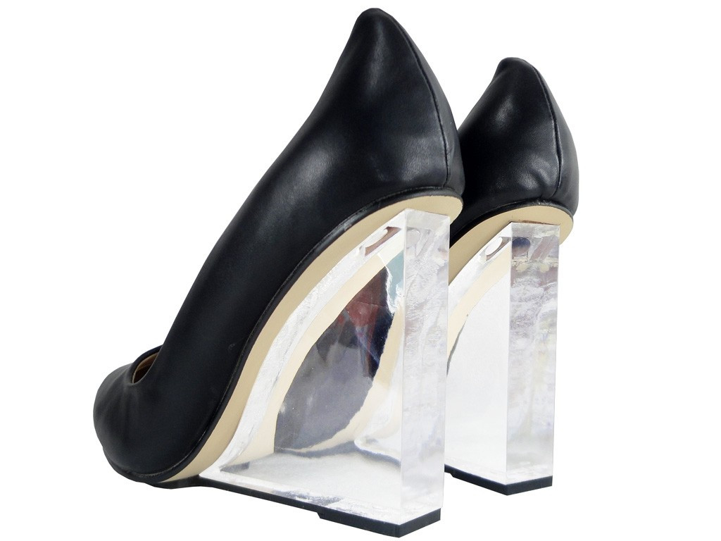 Czółenka przeźroczysty obcas szklany - 4