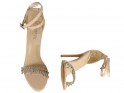 Beige matte stiletto sandals for women - 4