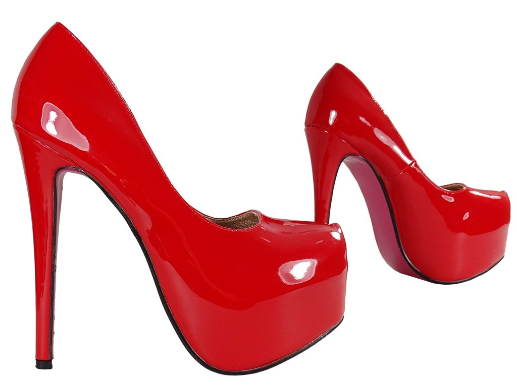 OUTLET Rote Plateau-Stilettos Lacke - 3