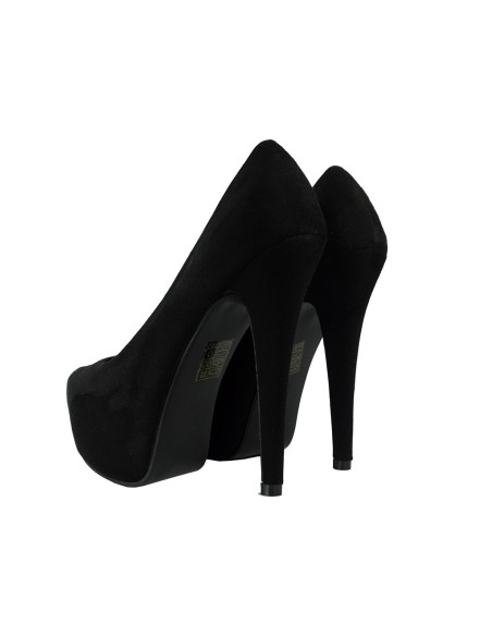 Black suede matte platform stilettos - 2
