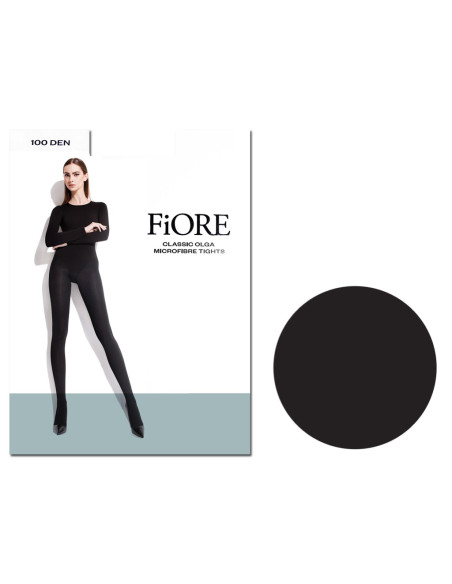 Black smooth opaque tights 100 den Olga - 9