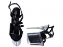 Black platform stilettos with glass strap - 4
