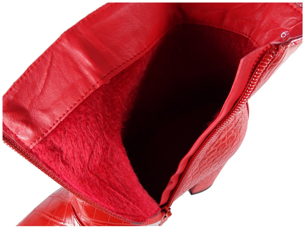 Damenstiefel aus rotem Ökoleder - 6