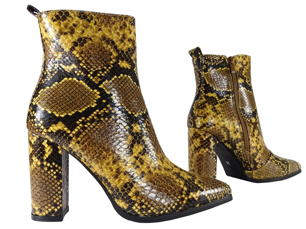 Bottes en peau de serpent pour dames en cuir écologique - 3