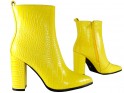 Geltonos spalvos moteriški batai iš ekologiškos odos su smailiu kulnu - 3