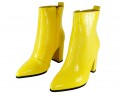 Yellow ladies' eko leather boots on a stiletto heel - 4