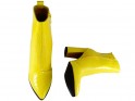 Yellow ladies' eko leather boots on a stiletto heel - 5