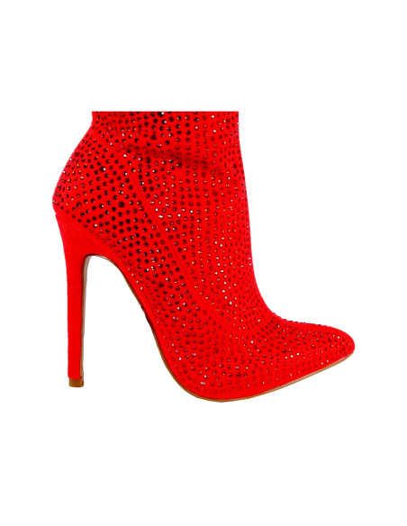 Bottes rouges pour femmes avec zircons - 5