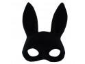 Maska na oczy czarny królik zamsz