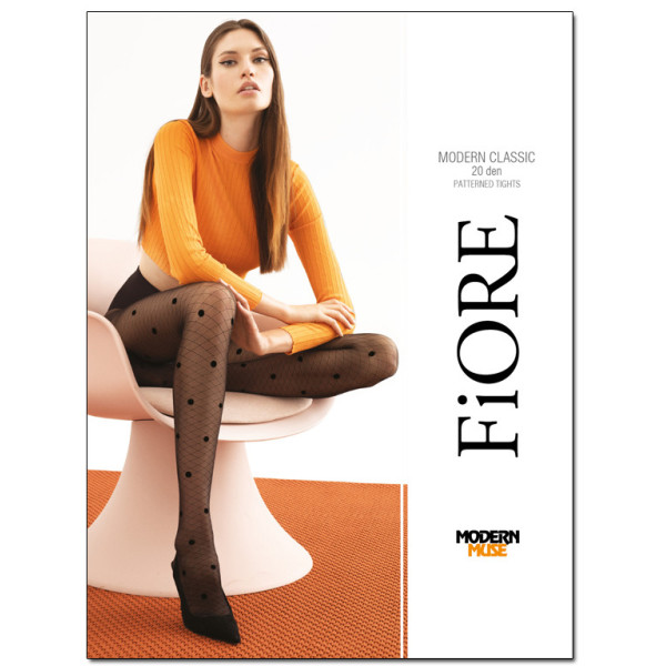 Black polka dot mesh tights 20den - 1