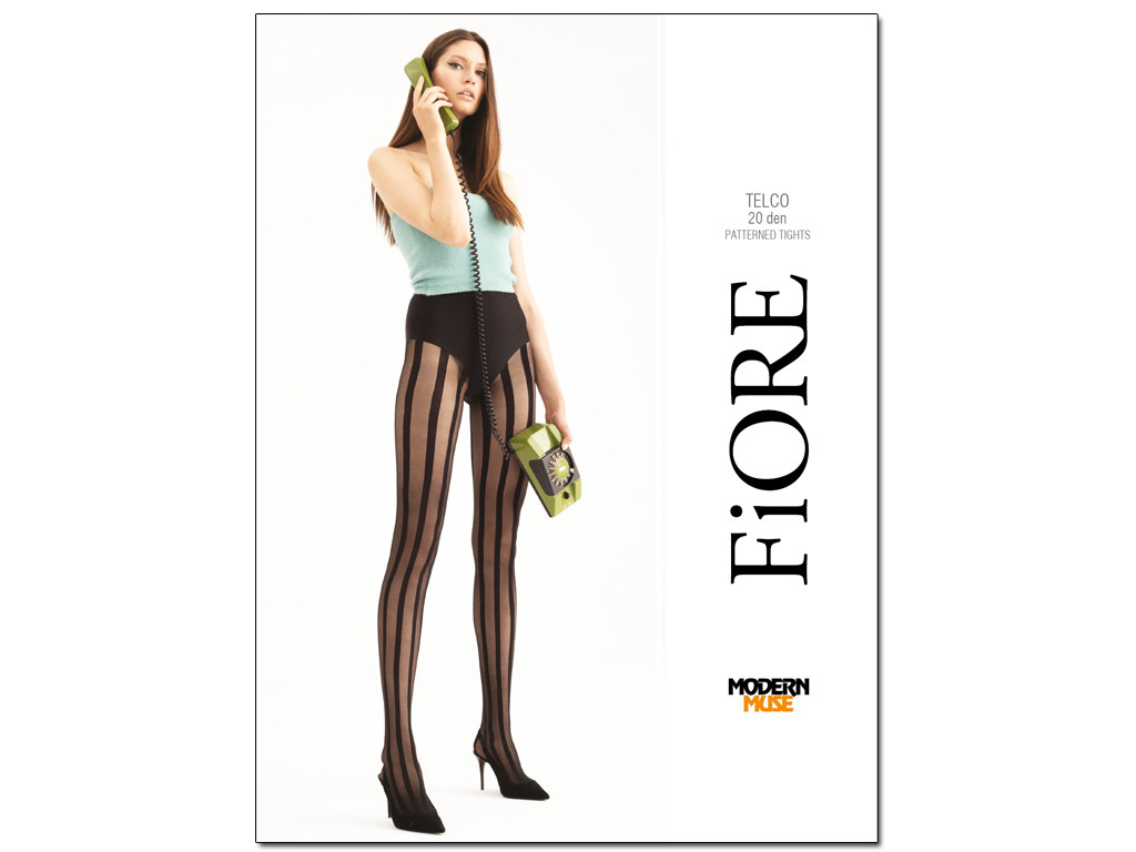 20den tights with black vertical stripes - 1