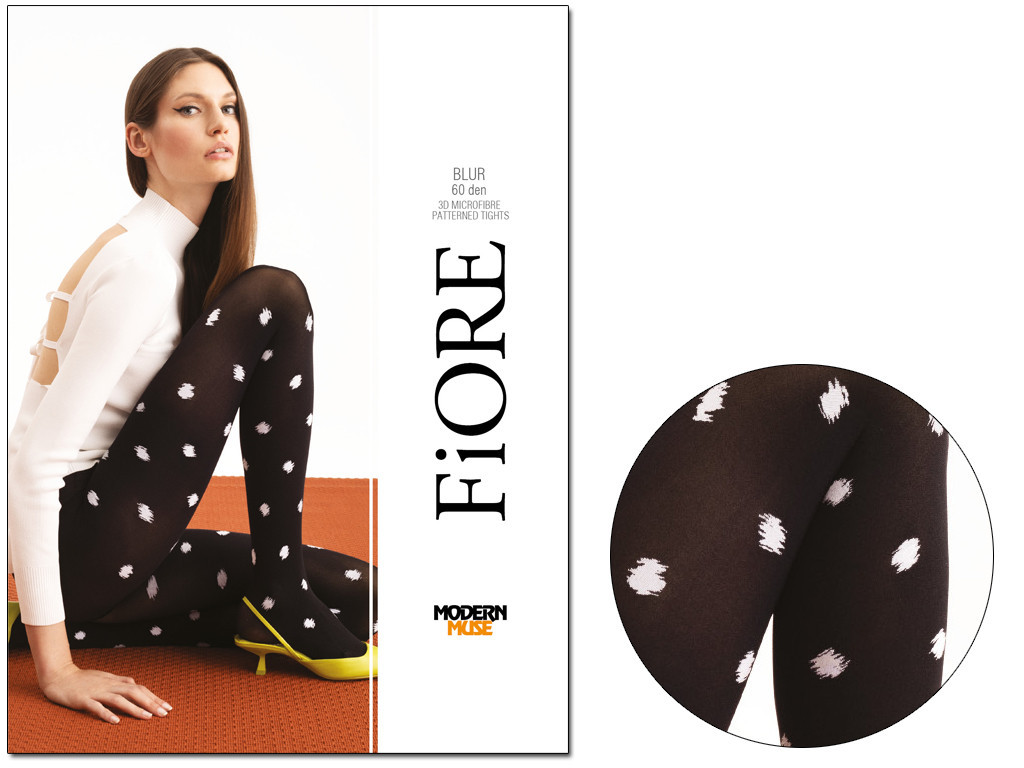 Collants noirs à pois blancs 60den - 3