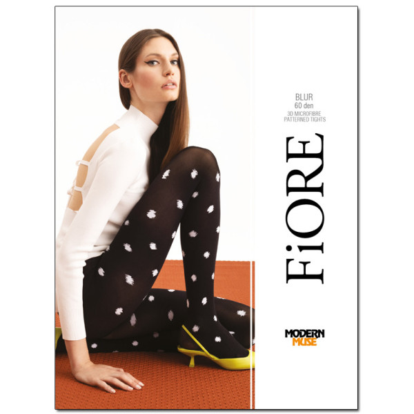 Collants noirs à pois blancs 60den - 1