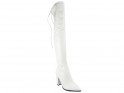 Weiße matte Overknee-Stiefel aus Ökoleder - 3