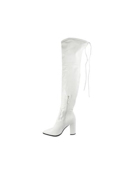 White mat over-the-knee boots eko leather - 4