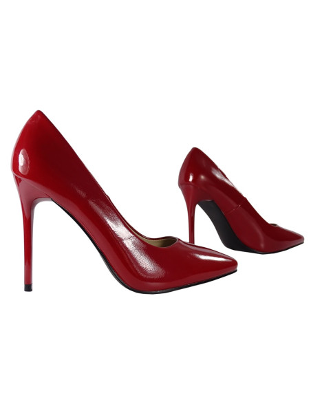 Cherry burgundy ladies' eko leather stilettos - 5