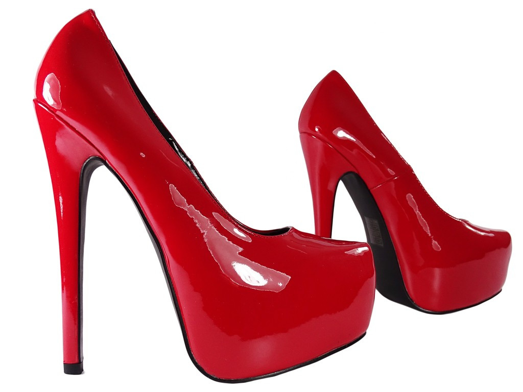 Sarkani platformas stilettos no ādas - 3