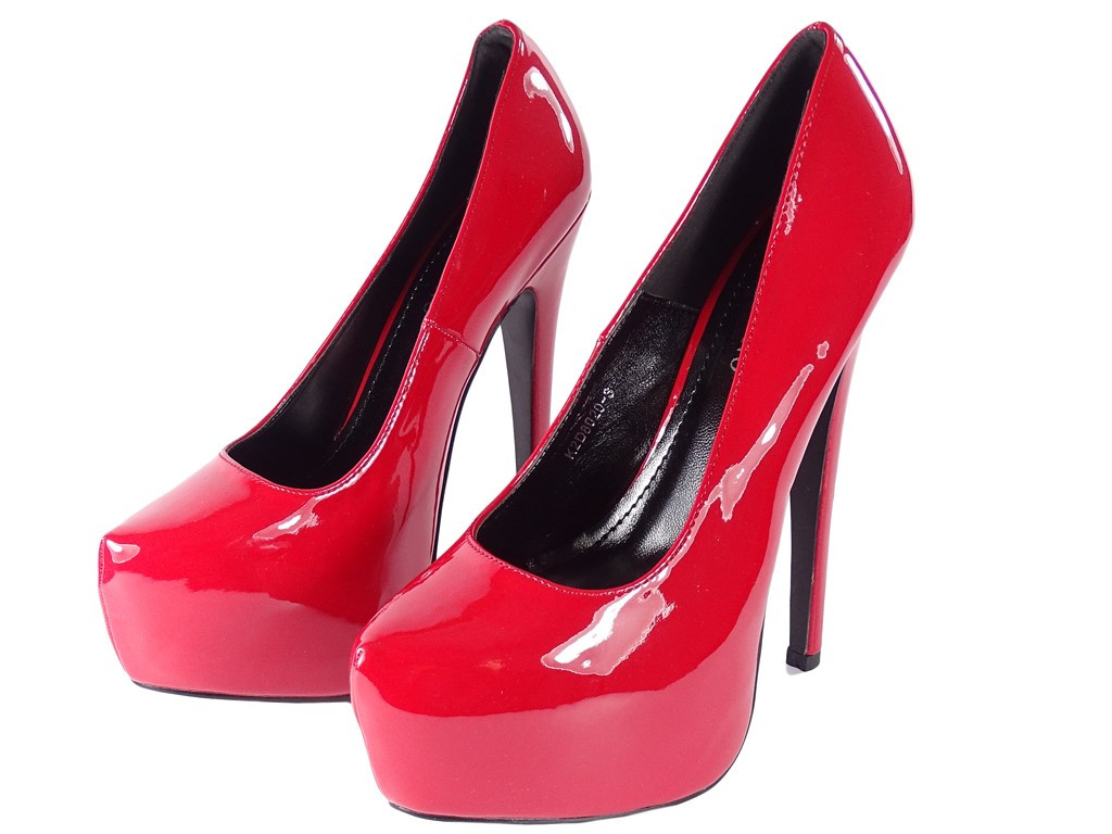Red platform stilettos eko leather - 5