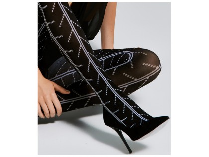 Microfibre patterned tights striped pattern - 2