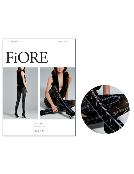 Microfibre patterned tights striped pattern - 3