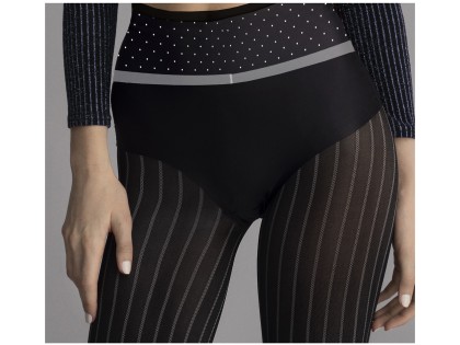 Patterned microfibre striped tights 60den - 2