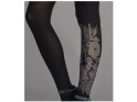 Black 40den tights with floral pattern - 2