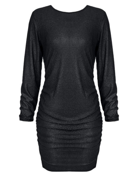 Schwarzes glitzerndes tailliertes Kleid - 1