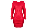 Czerwona błyszcząca sukienka mini bez pleców - 1