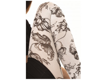 Women's tights 60den with flowers - 2