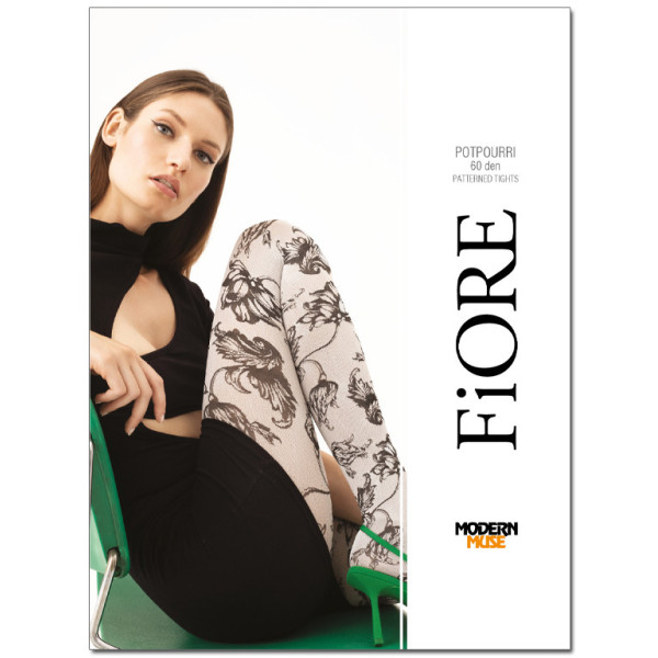 Collants pour femmes 60den avec des fleurs - 1