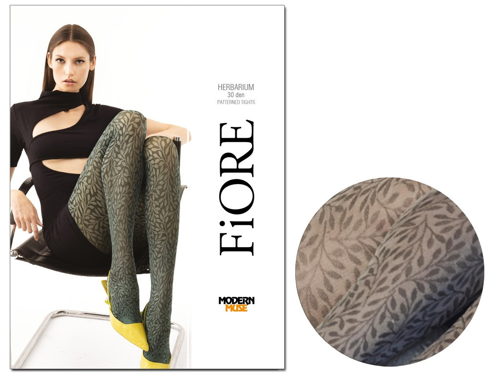 Women's floral patterned tights 30den - 3