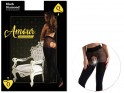 Black open crotch tights with zircons 80den - 4