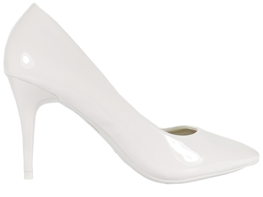 White lacquer wedding stilettos - 1