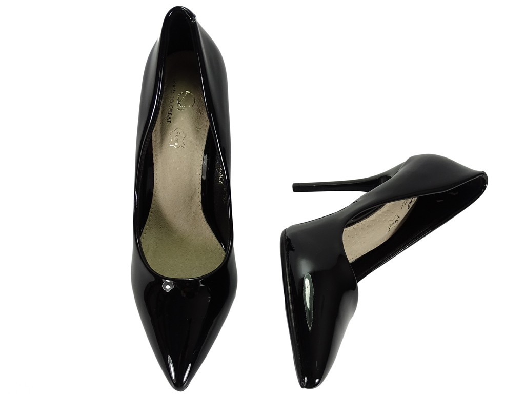 Czarne szpilki damskie zgrabne buty - 3