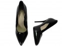Women's black stilettos slick shoes - 3