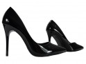 Women's black stilettos slick shoes - 4