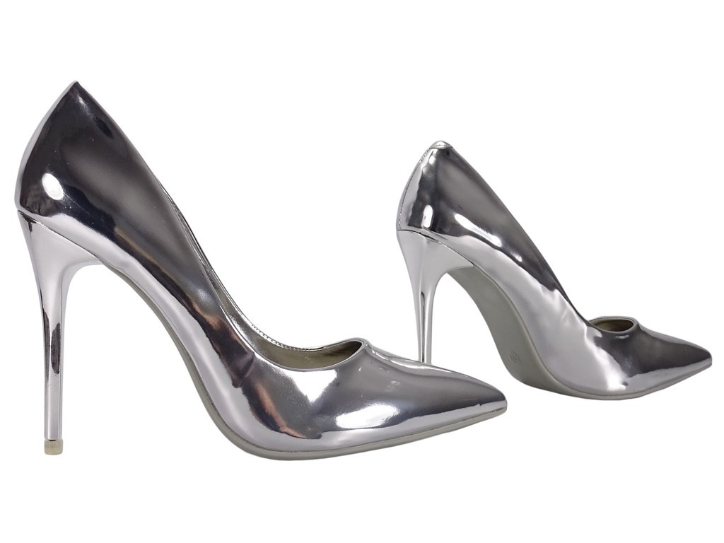 Talons aiguilles miroirs argentés pour femmes - 3