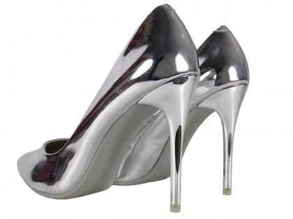 Silver mirrored women's stilettos - 2