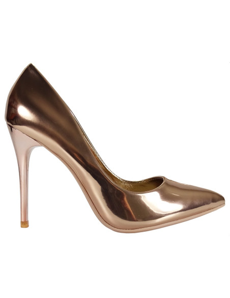 Women's champagne gold stilettos - 1