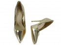 Light gold mirrored women's stilettos - 4