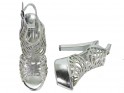 Platform sandals silver stiletto heels - 4