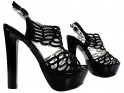 Czarne sandały na platformie damskie buty - 3