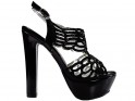Black platform sandals women's shoes - 1