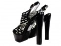 Black platform sandals women's shoes - 2