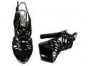Czarne sandały na platformie damskie buty