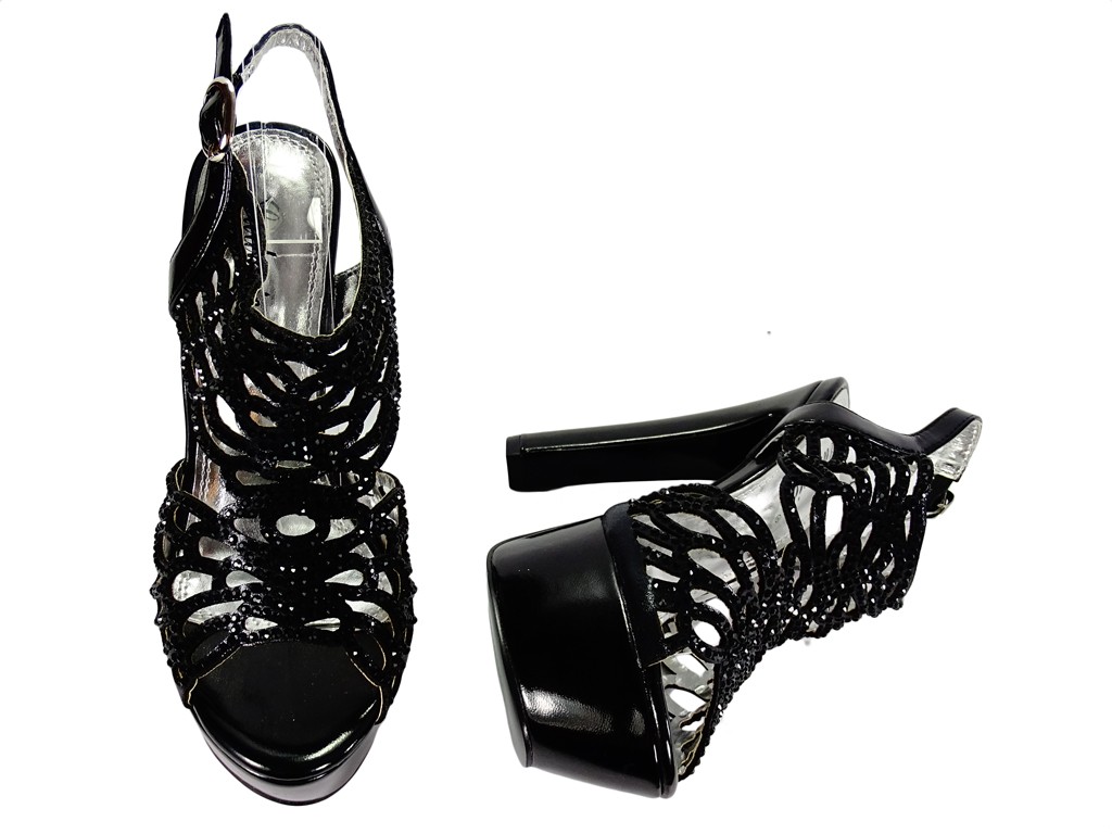 Obuwie Sandały Sandały na platformie Jumex Sanda\u0142y na platformie czarny W stylu casual 