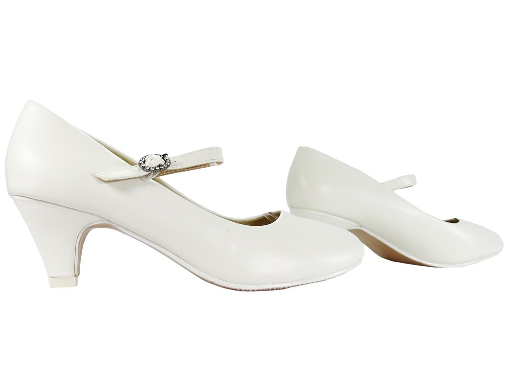 Pantofi de nuntă pantofi de femei cu pompă albă - 3