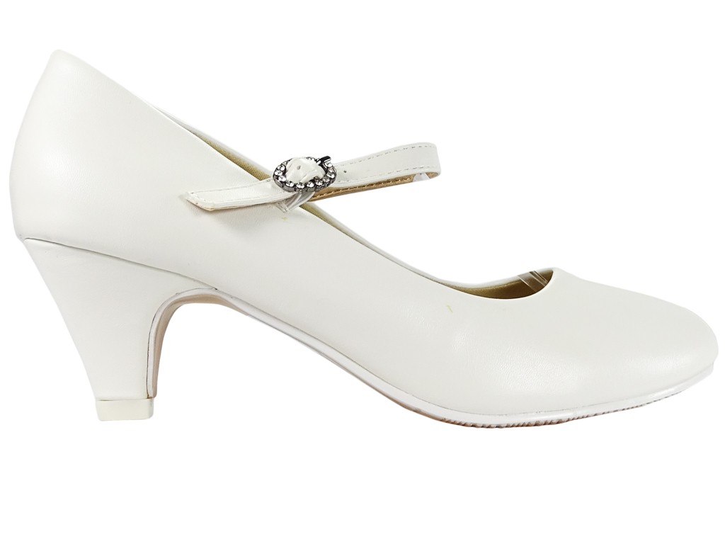 Dámske biele lodičky svadobné topánky - 1