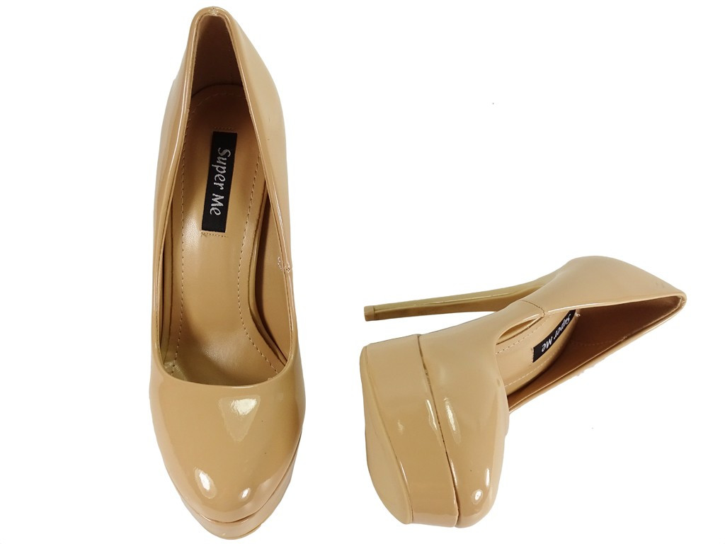Stilettos lilas à plateforme pour femmes, laqués - 4