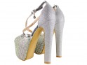 Silver platform shoes with zircons - 2